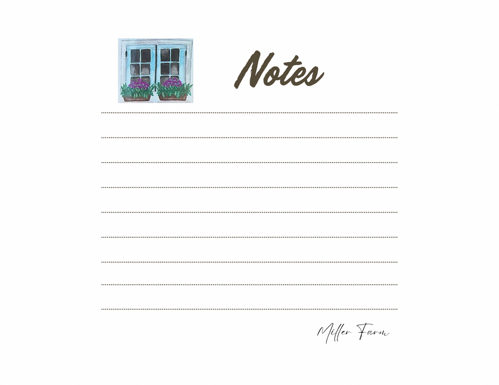 Watercolor Slow Living Note Cards- Farmhouse lined note cards