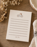 Watercolor Bicycle Note Pad- farmhouse lined note pad