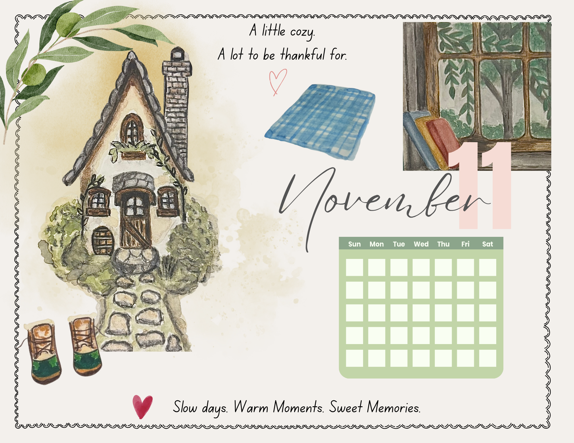 Watercolor Miller Farm 2027 Calendar- farmhouse calendar