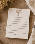 Watercolor Flowers in Vase Note Pad- farmhouse lined notepad