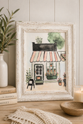 Framed Little Shop Watercolor 4 x 6 Art Print