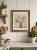 Framed Plant in Vase Watercolor Art Print, 8x10