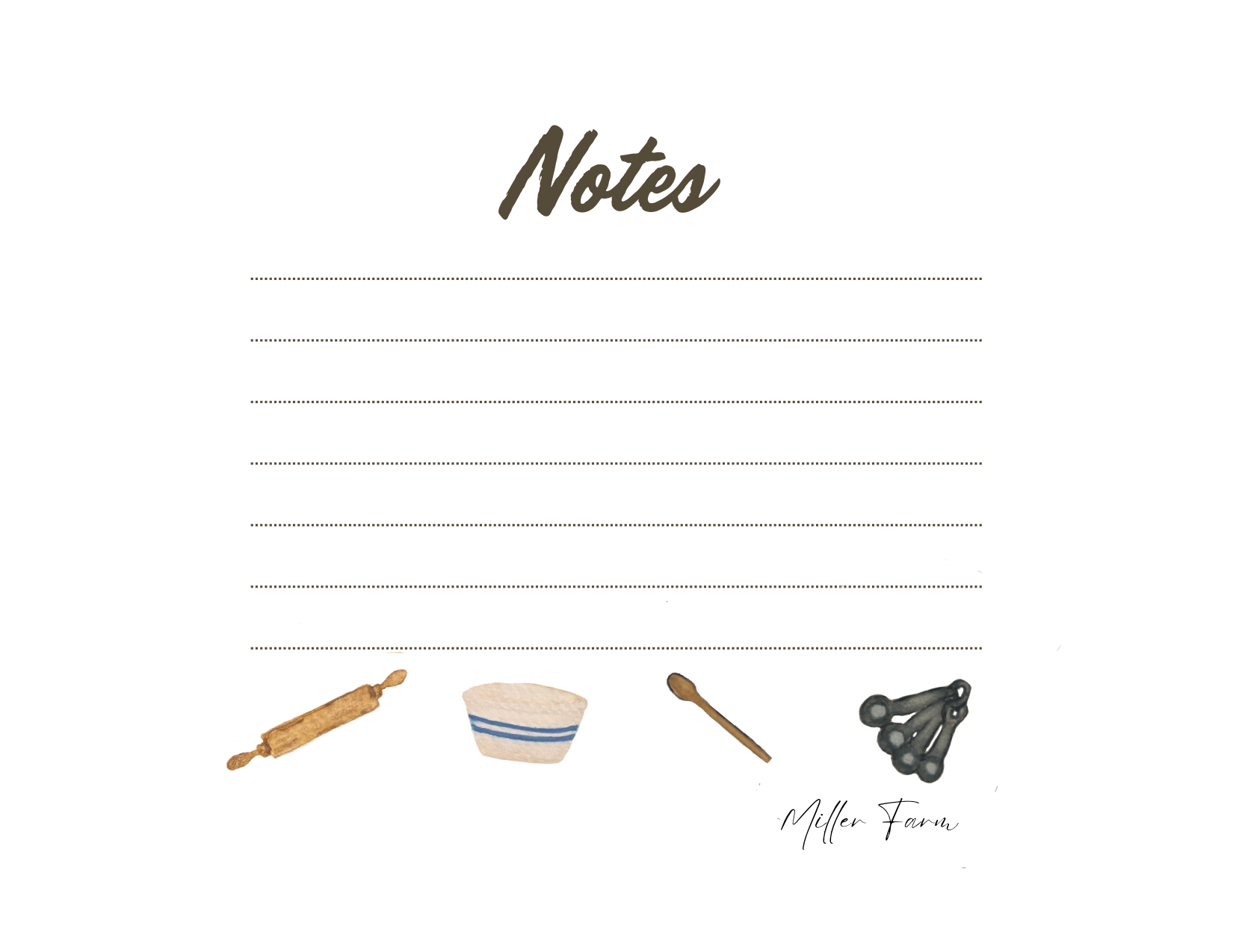 Watercolor Slow Living Note Cards- Farmhouse lined note cards