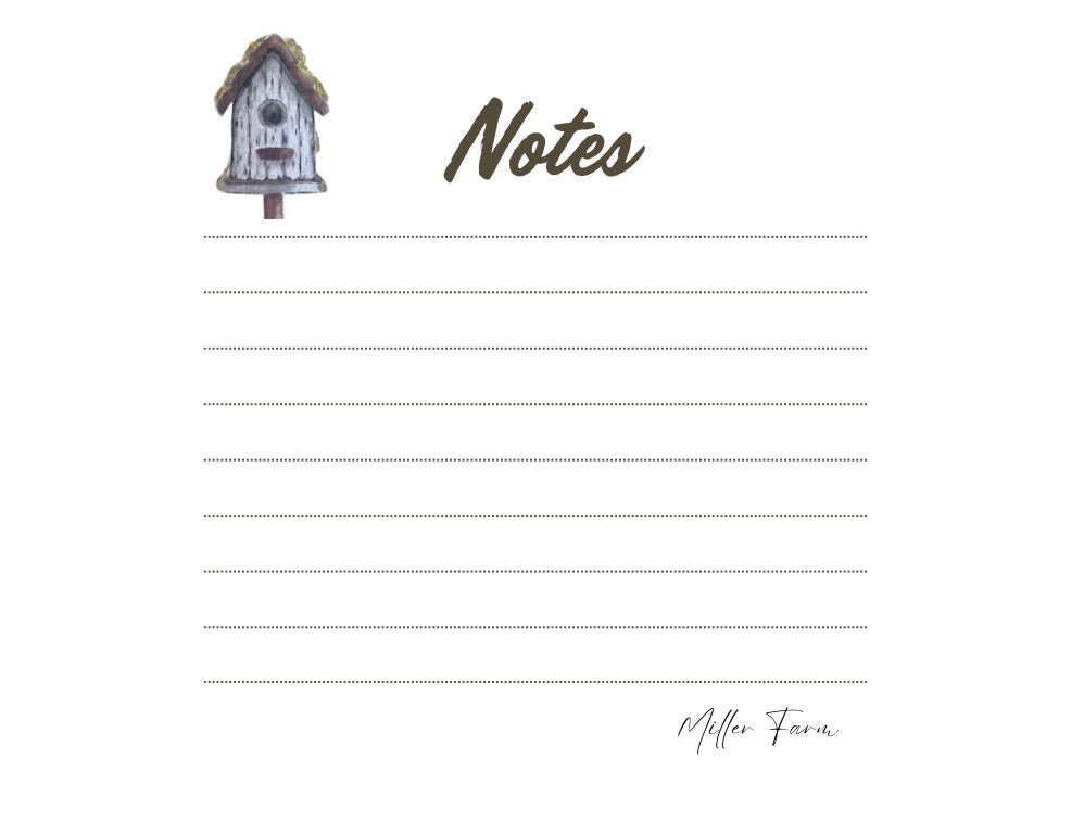 Simple Joys Bird House Watercolor Stationery Gift Set Art Print, Notepad, Bookmark, Note Cards & Mini Cards