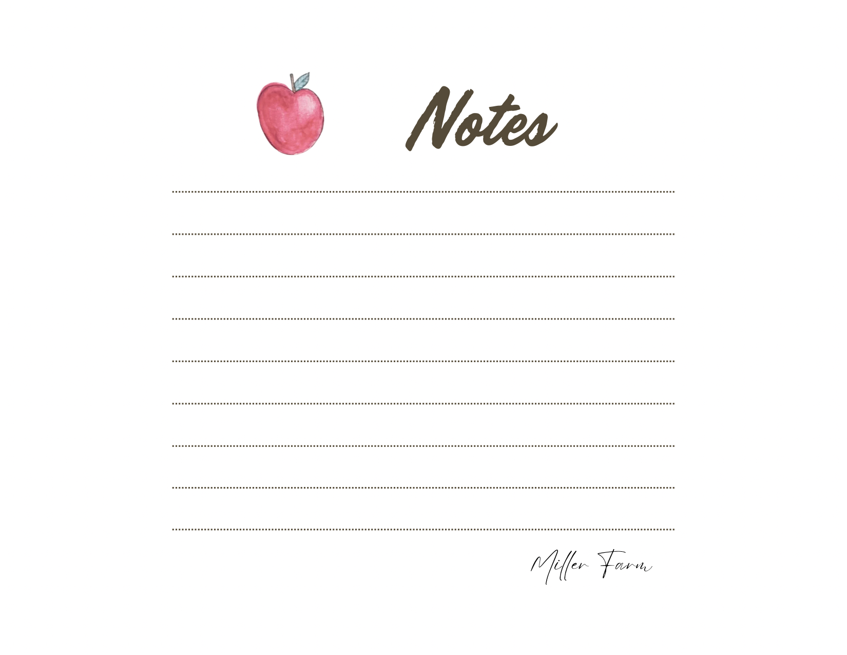 Watercolor Slow Living Note Cards- Farmhouse lined note cards