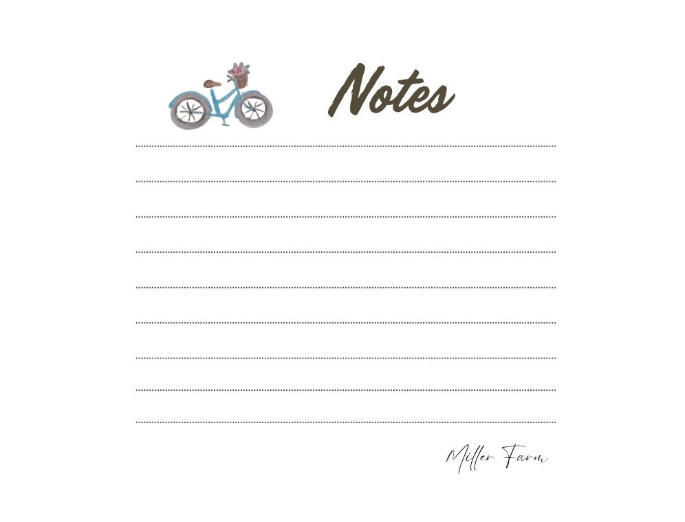 Simple Joys Bike Watercolor Stationery Gift Set|
Art Print, Notepad, Bookmark, Note Cards & Mini Cards