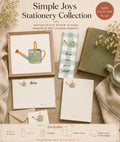Simple Joys Watering Can Watercolor Stationery Gift Set
Art Print, Notepad, Bookmark, Note Cards & Mini Cards