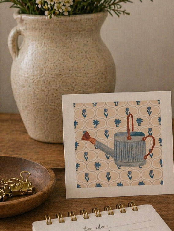 Simple Joys Watering Can Watercolor Stationery Gift Set
Art Print, Notepad, Bookmark, Note Cards & Mini Cards