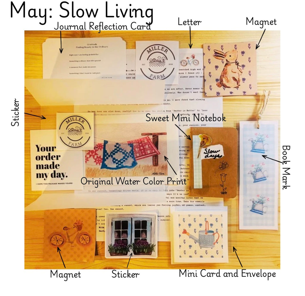 The Miller Farm Slow Mail Journey/ Monthly Membership/ Monthly Subscription/ farmhouse Snail Mail