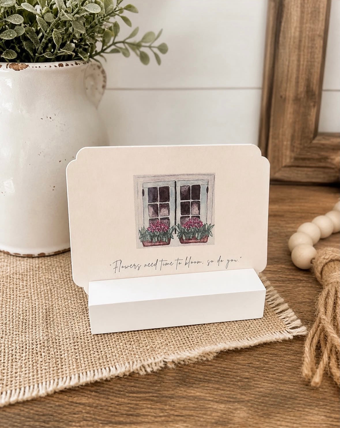 Farmhouse Wood - White Card Holder