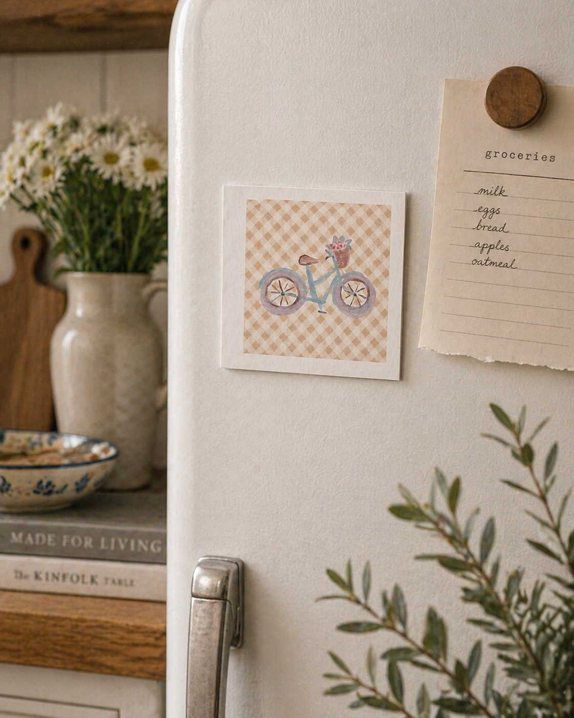 Watercolor Slow Living Magnet- farmhouse Art Print Magnet