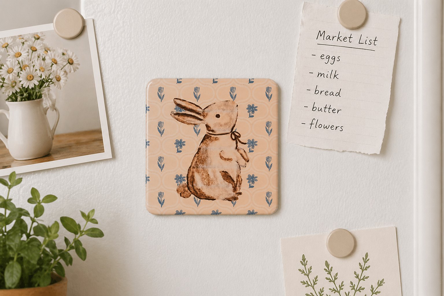 Watercolor Slow Living Magnet- farmhouse Art Print Magnet