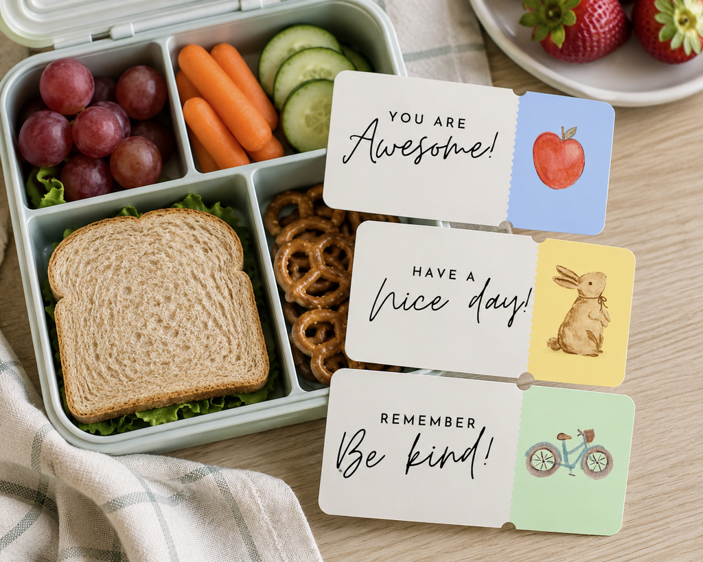 Watercolor Lunchbox Love Notes for Kids -farmhouse lunch notes