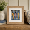 Framed Original Watercolor Carrots Painting, 4x4