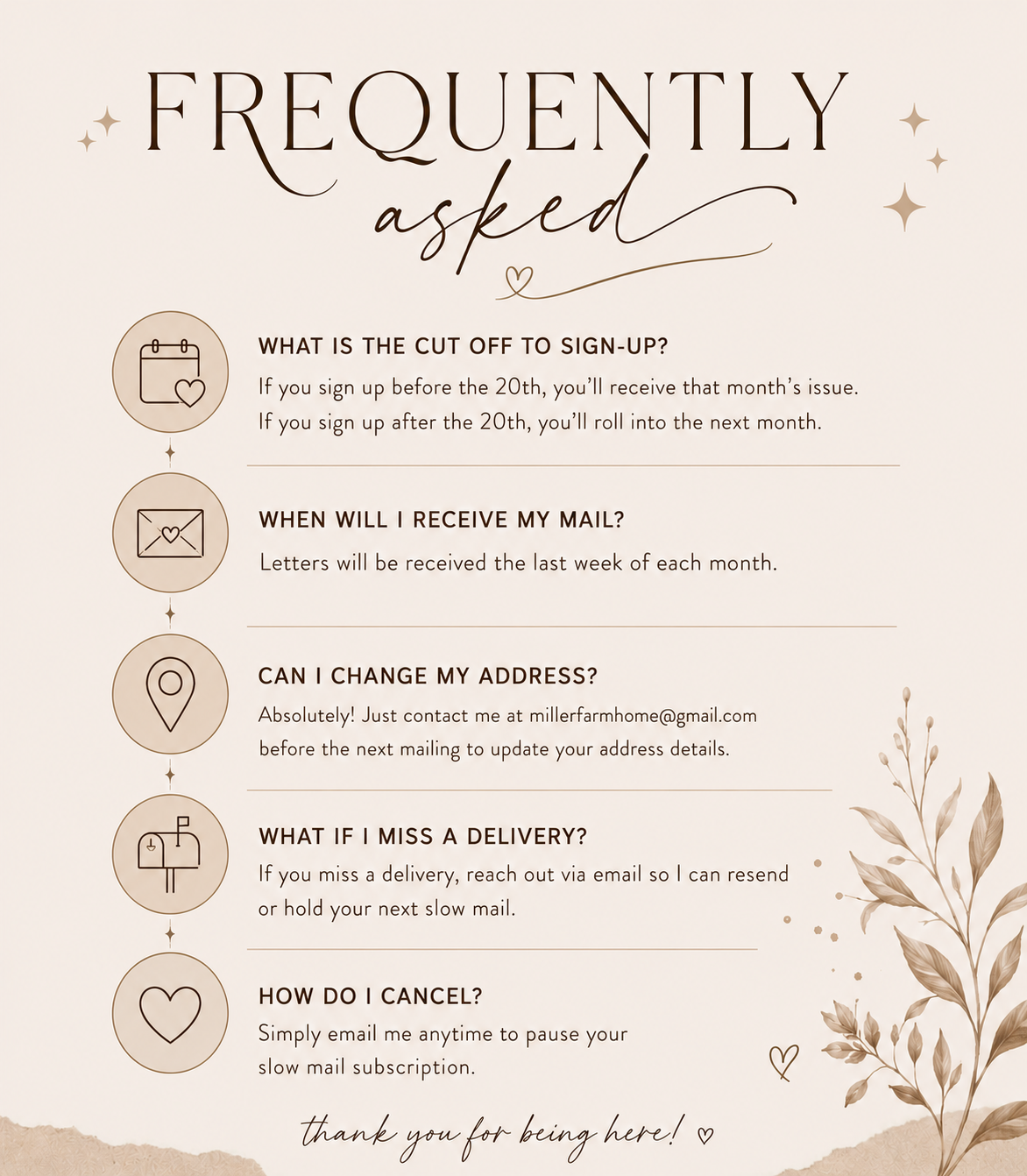 The Miller Farm Slow Mail Journey/ Monthly Membership/ Monthly Subscription/ farmhouse Snail Mail