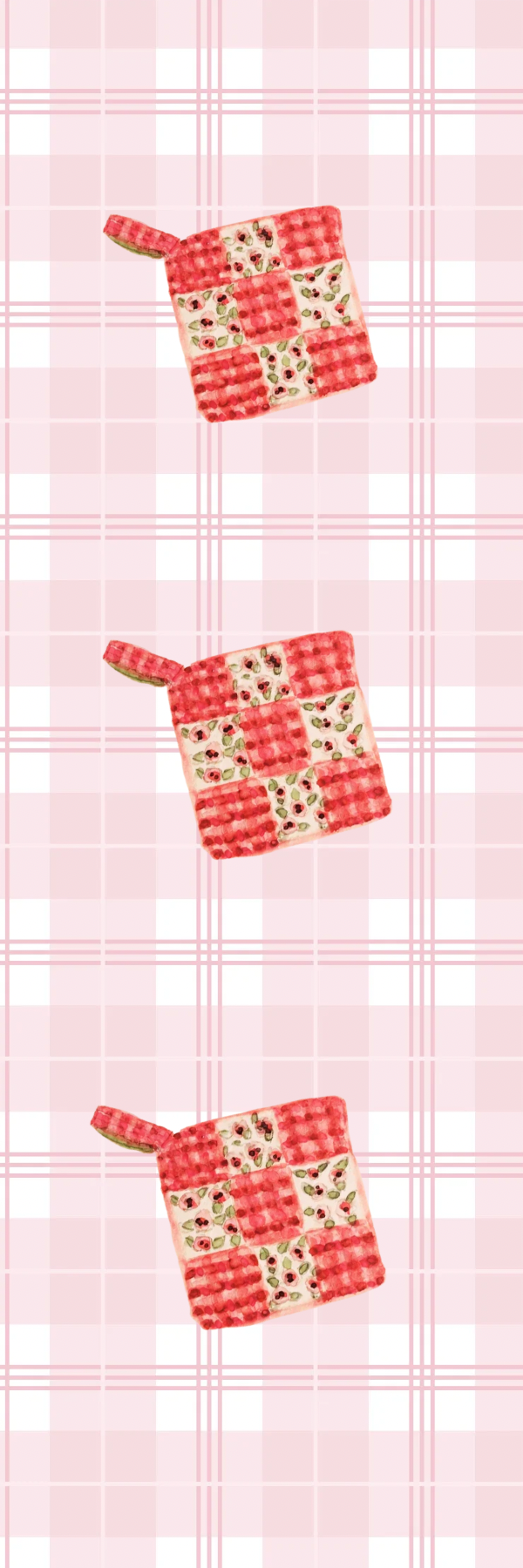 Simple Joys Quilted Potholder Watercolor Stationery Gift Set|
Art Print, Notepad, Bookmark, Note Cards & Mini Cards