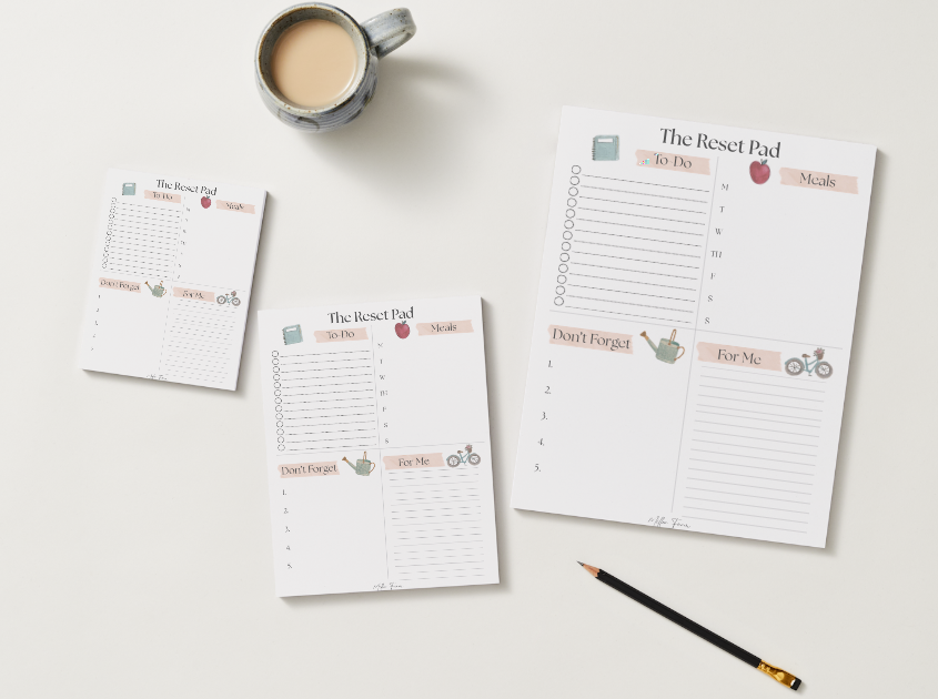 The Watercolor Reset Note Pad- farmhouse lined notepad