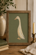 Framed Original Watercolor Duck Painting, 4x6