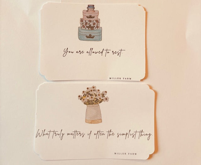Watercolor Slow Living Affirmation Cards - farmhouse Art Print Affirmation cards