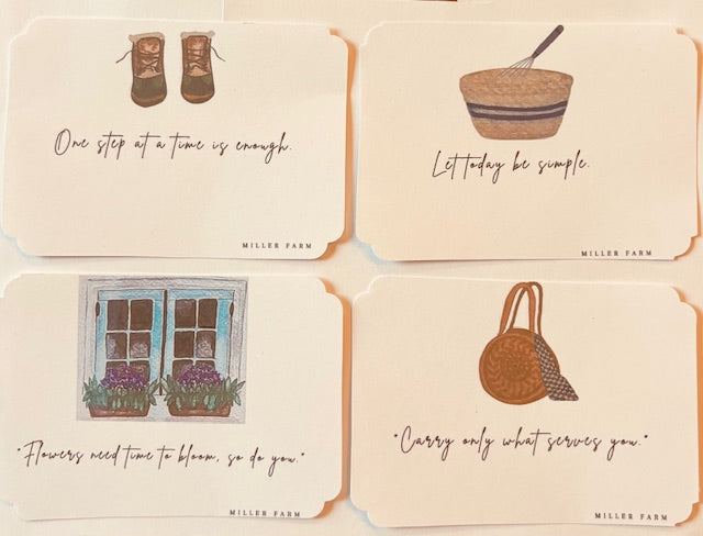 Watercolor Slow Living Affirmation Cards - farmhouse Art Print Affirmation cards