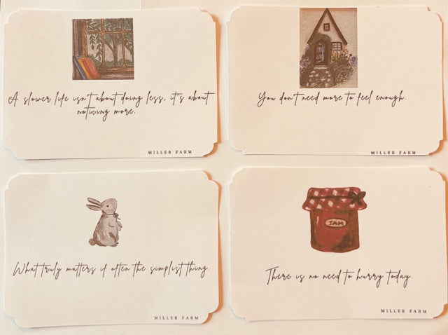 Watercolor Slow Living Affirmation Cards - farmhouse Art Print Affirmation cards