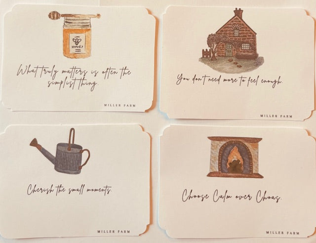 Watercolor Slow Living Affirmation Cards - farmhouse Art Print Affirmation cards